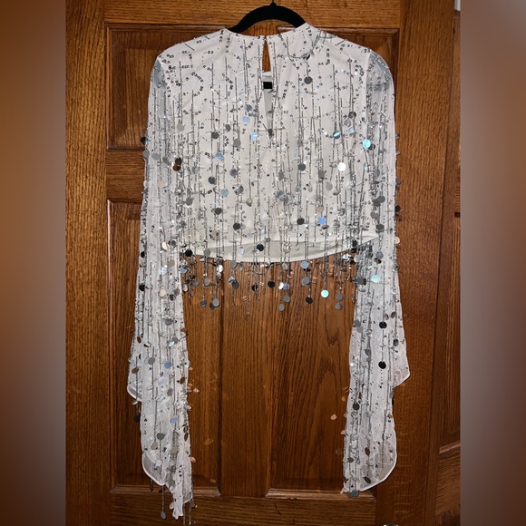 Nasty Gal White Sequin Blouse - Picture 7 of 9